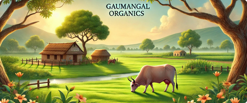 DALL·E 2024-08-19 00.47.20 - A background image for a Gaumangal Organics website banner. The scene should feature a serene Indian rural landscape with a green pasture, soft mornin-min (3)