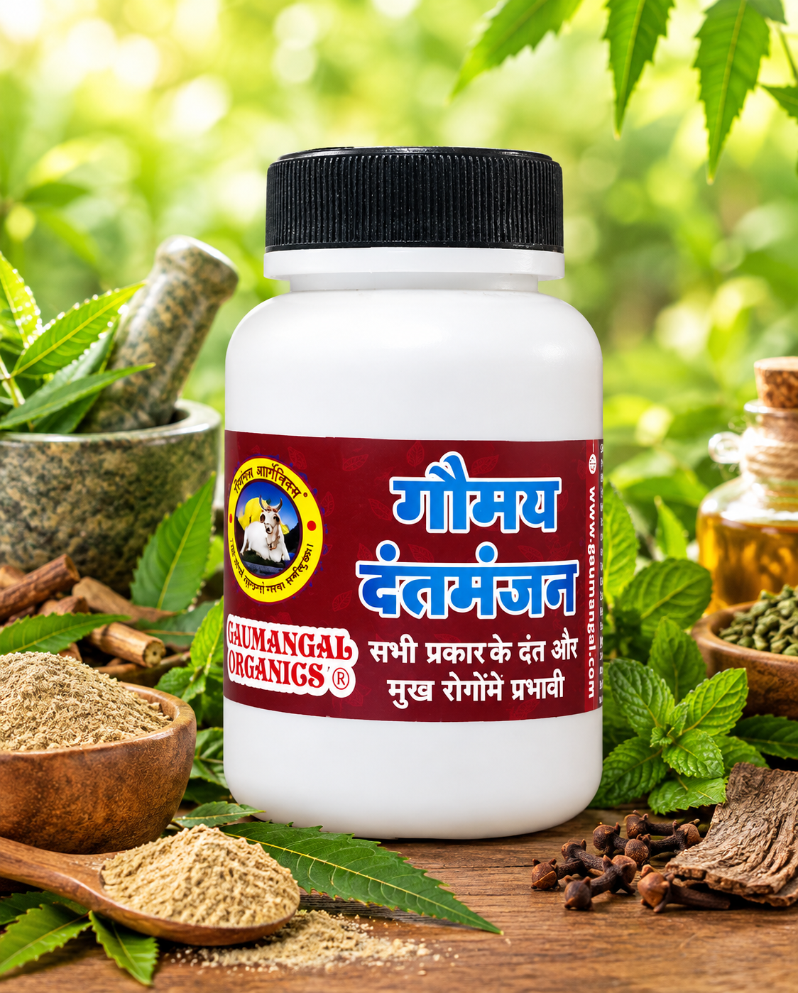 Ayurvedic Herbal Tooth Powder Product Shot