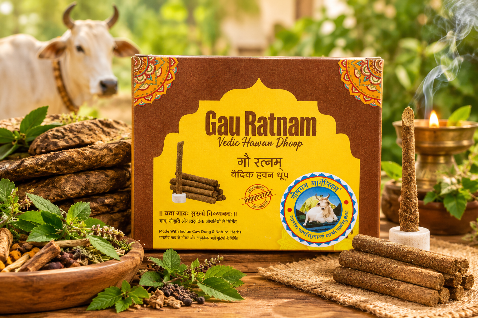 Gau Ratnam Vedic Dhoop Still Life